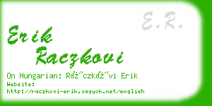 erik raczkovi business card